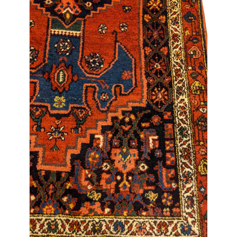 217 x 113 cm Persian Hamadan Traditional Orange Rug - Rugoutlet