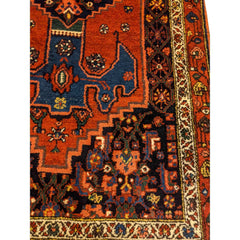 217 x 113 cm Persian Hamadan Traditional Orange Rug - Rugmaster