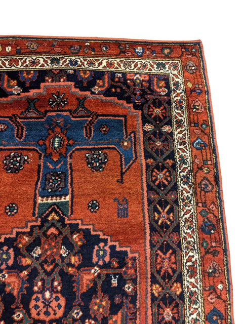 217 x 113 cm Persian Hamadan Traditional Orange Rug - Rugoutlet
