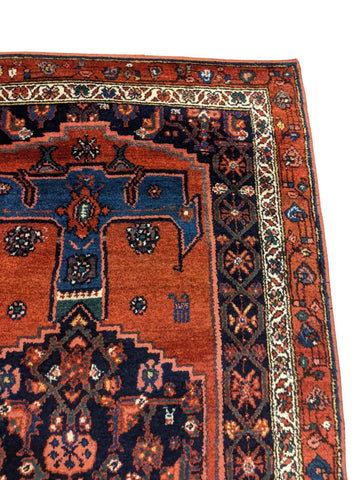 217 x 113 cm Persian Hamadan Traditional Orange Rug - Rugoutlet