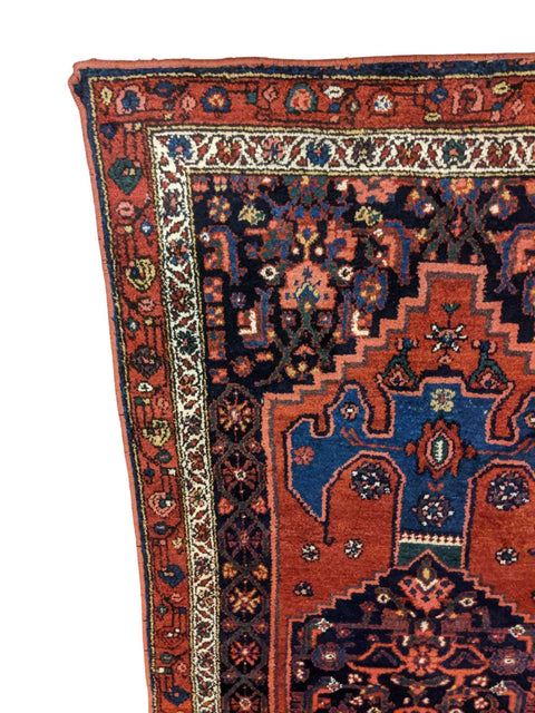 217 x 113 cm Persian Hamadan Traditional Orange Rug - Rugoutlet