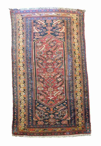218 x 108 cm Old Persian Malayer Traditional Brown Rug - Rugoutlet