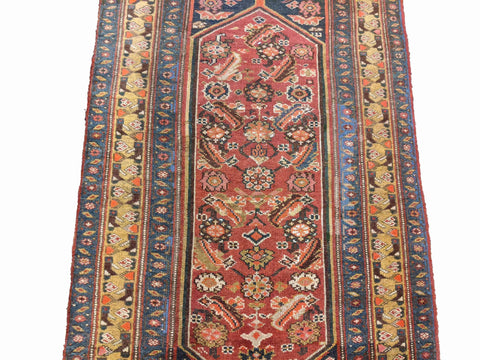 218 x 108 cm Old Persian Malayer Traditional Brown Rug - Rugoutlet
