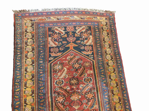 218 x 108 cm Old Persian Malayer Traditional Brown Rug - Rugoutlet