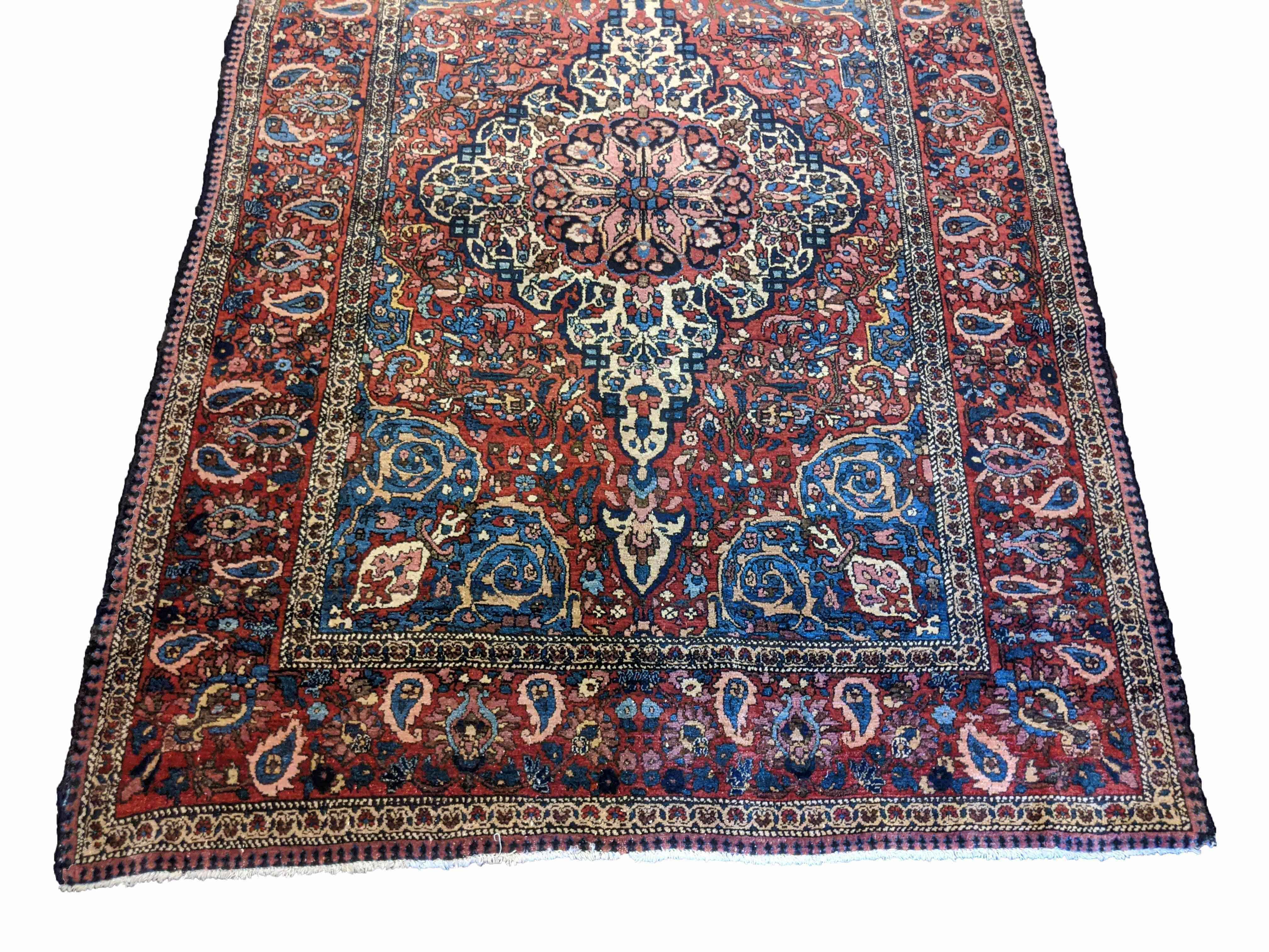 220 x 125 cm Old Persian Isfahan najafabad Traditional Brown Rug - Rugoutlet