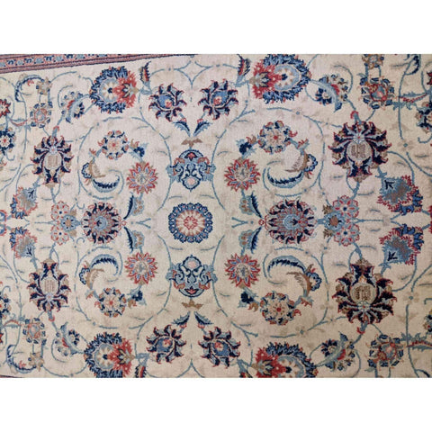 220 x 141 cm Old Kashan Traditional Beige Rug - Rugmaster