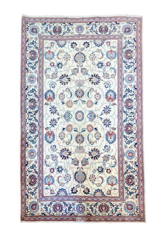 220 x 141 cm Old Kashan Traditional Beige Rug - Rugmaster