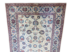 220 x 141 cm Old Kashan Traditional Beige Rug - Rugmaster