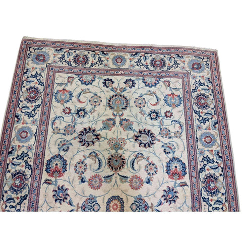 220 x 141 cm Old Kashan Traditional Beige Rug - Rugmaster