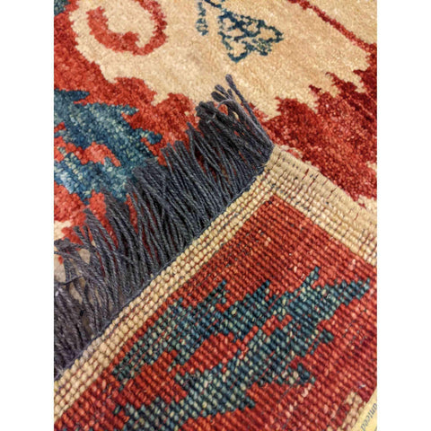 220 x 173 cm Modern Handmade Red & Beige Rug - Rugmaster