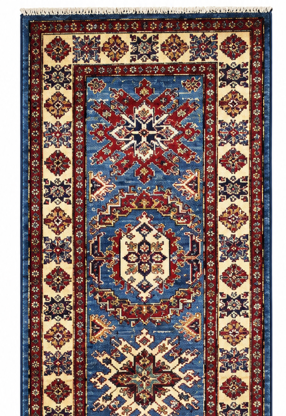 Kazak Natural Dye Wool Runner Rug 3.19 X 0.80 m (10.4 X 2.6 ft)