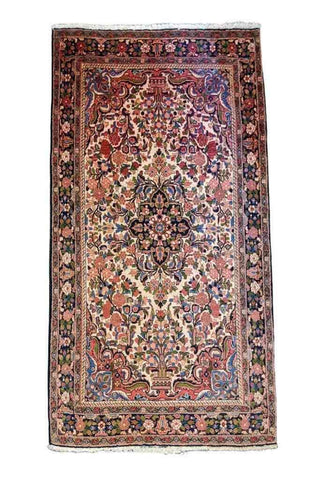 221 x 153 cm Persian Hamadan Traditional Red Rug - Rugoutlet