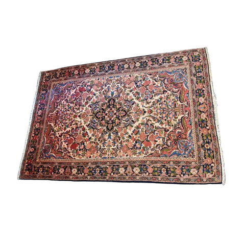 221 x 153 cm Persian Hamadan Traditional Red Rug - Rugoutlet