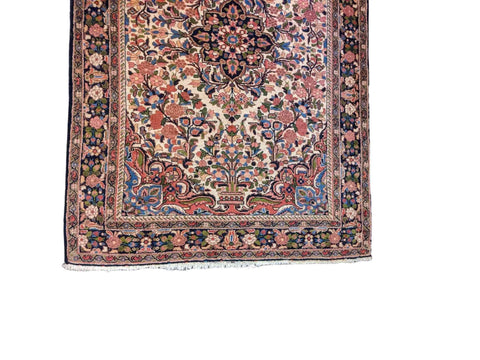 221 x 153 cm Persian Hamadan Traditional Red Rug - Rugoutlet