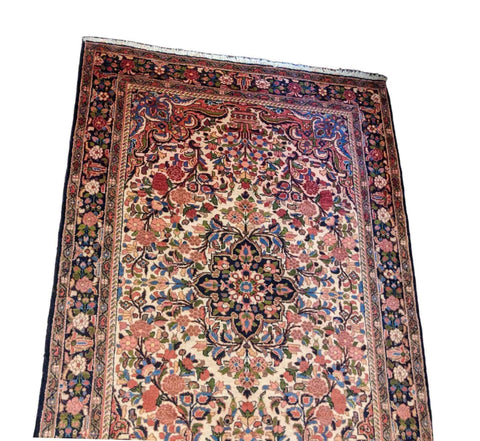 221 x 153 cm Persian Hamadan Traditional Red Rug - Rugoutlet