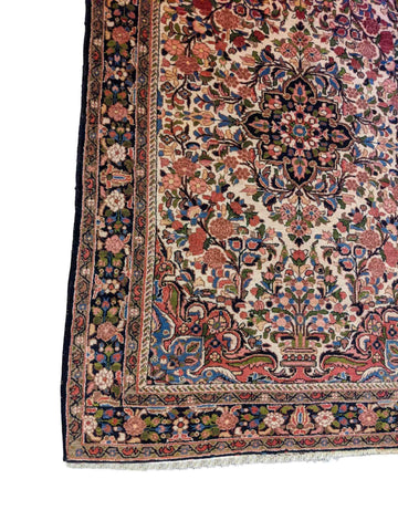 221 x 153 cm Persian Hamadan Traditional Red Rug - Rugoutlet