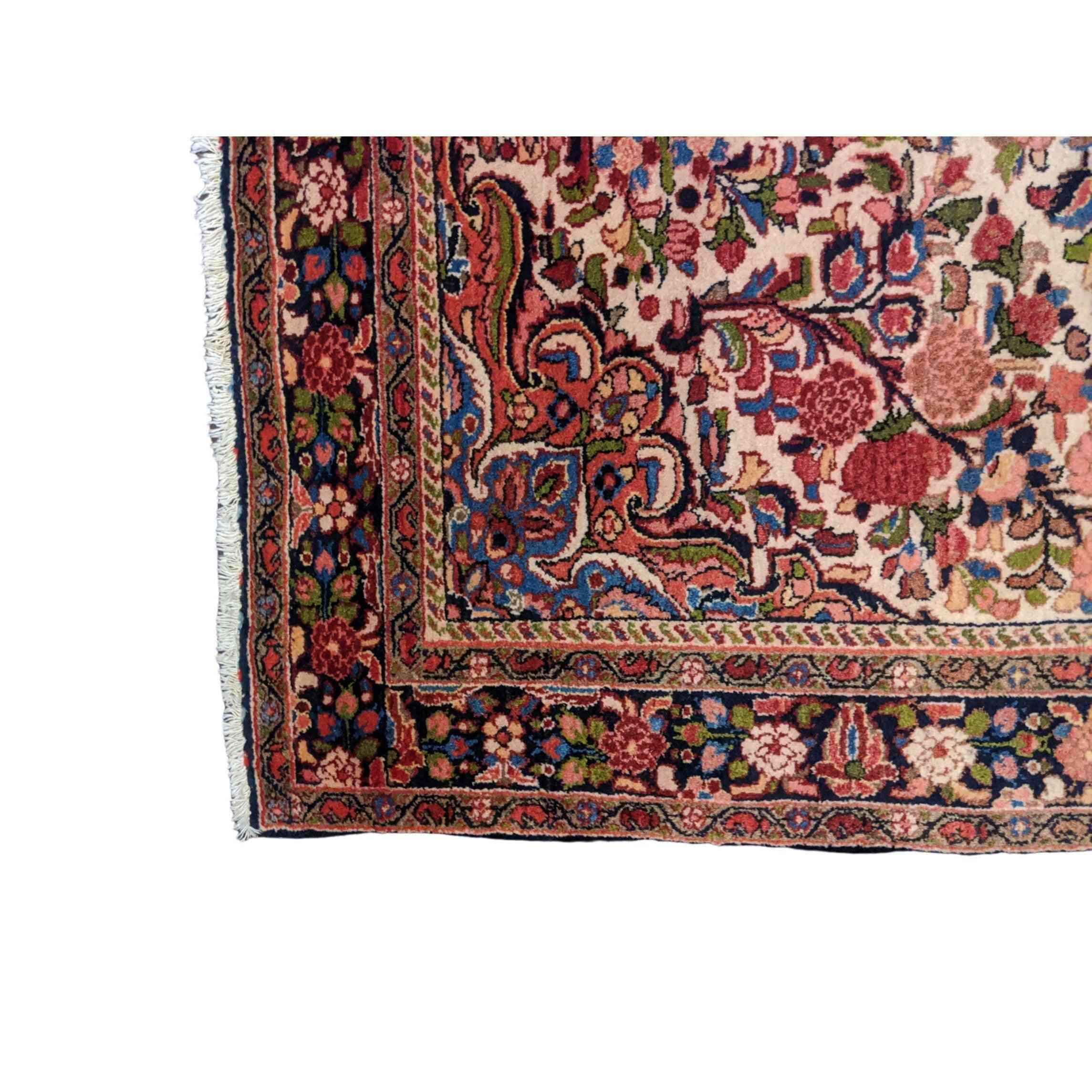 221 x 153 cm Persian Hamadan Traditional Red Rug - Rugmaster
