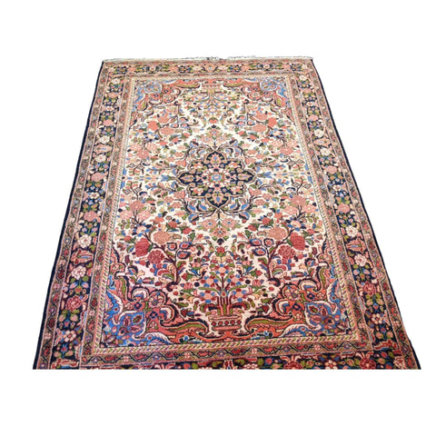221 x 153 cm Persian Hamadan Traditional Red Rug - Rugoutlet