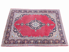 221 x 331 cm Antique Kashan Antique Red Rug - Rugmaster