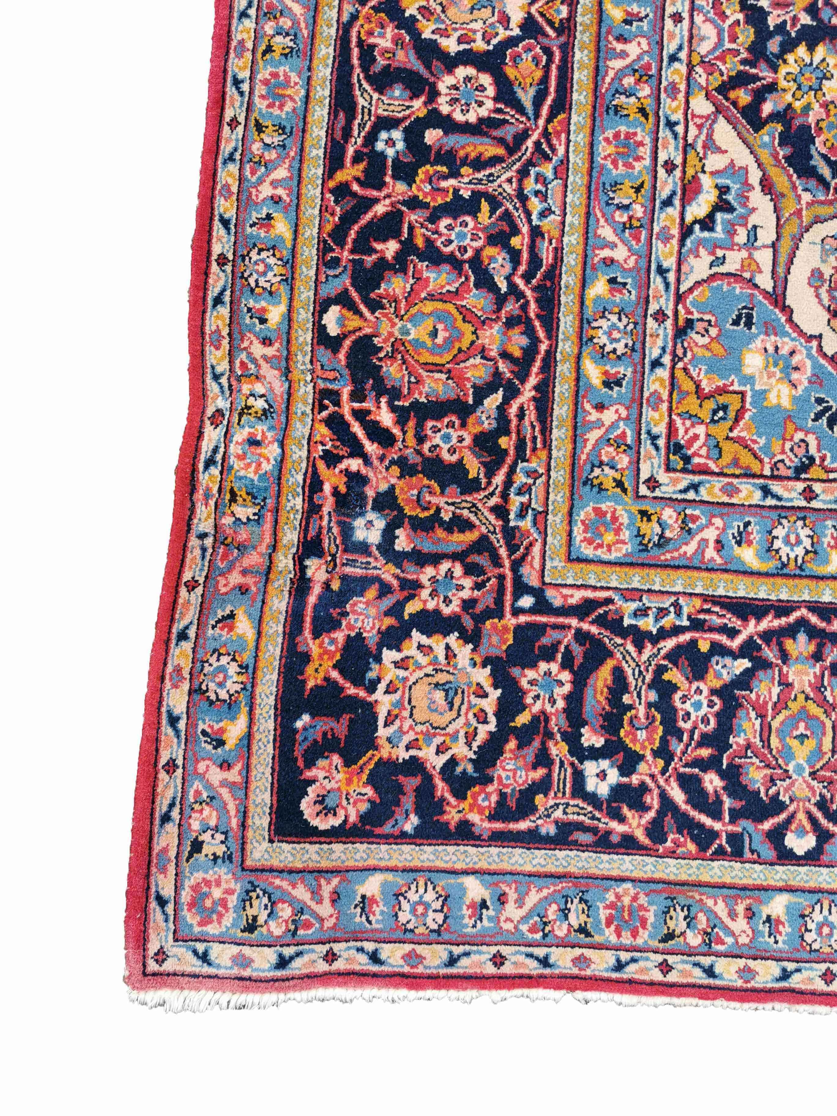 221 x 331 cm Antique Kashan Antique Red Rug - Rugmaster