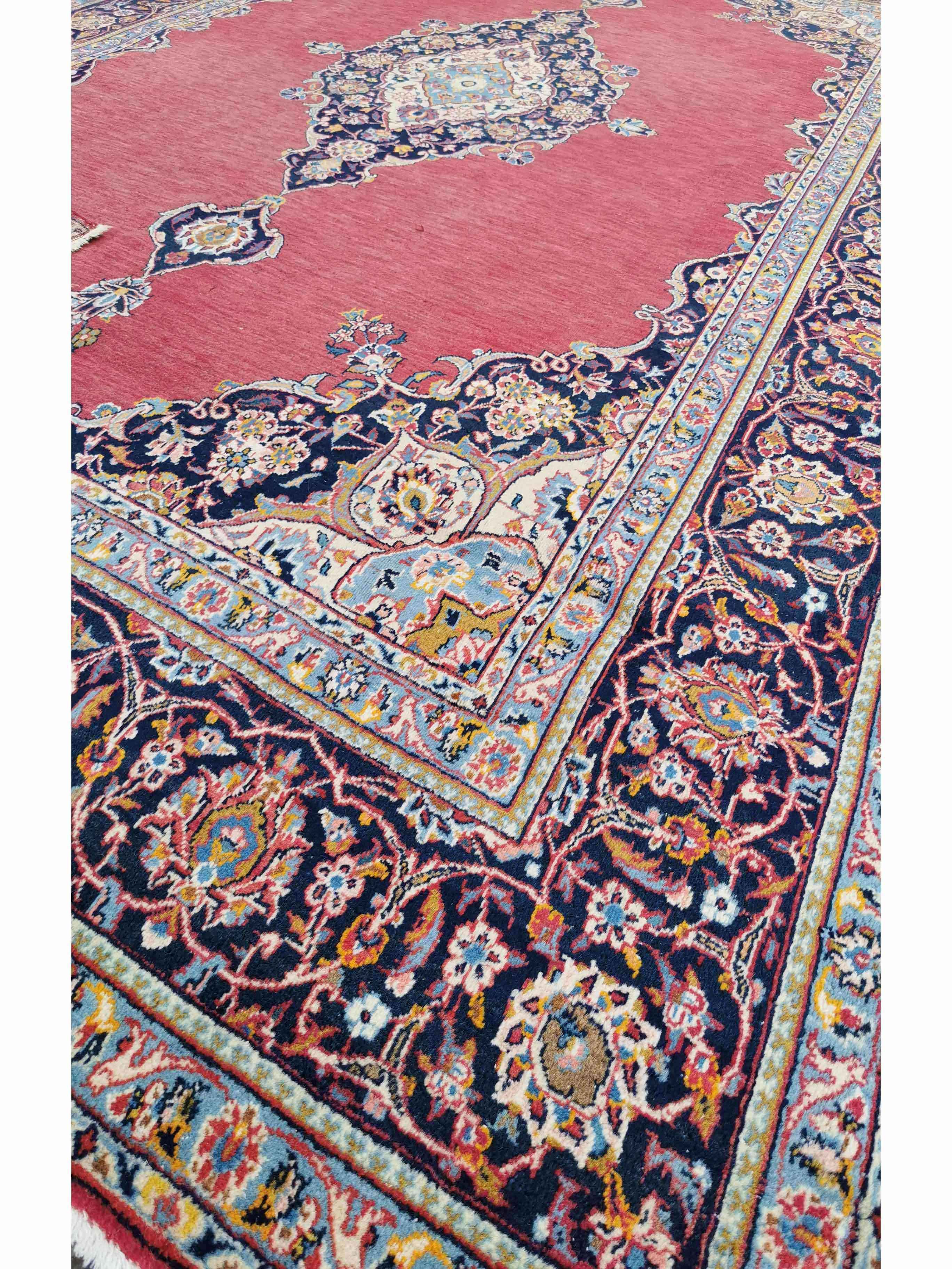 221 x 331 cm Antique Kashan Antique Red Rug - Rugmaster