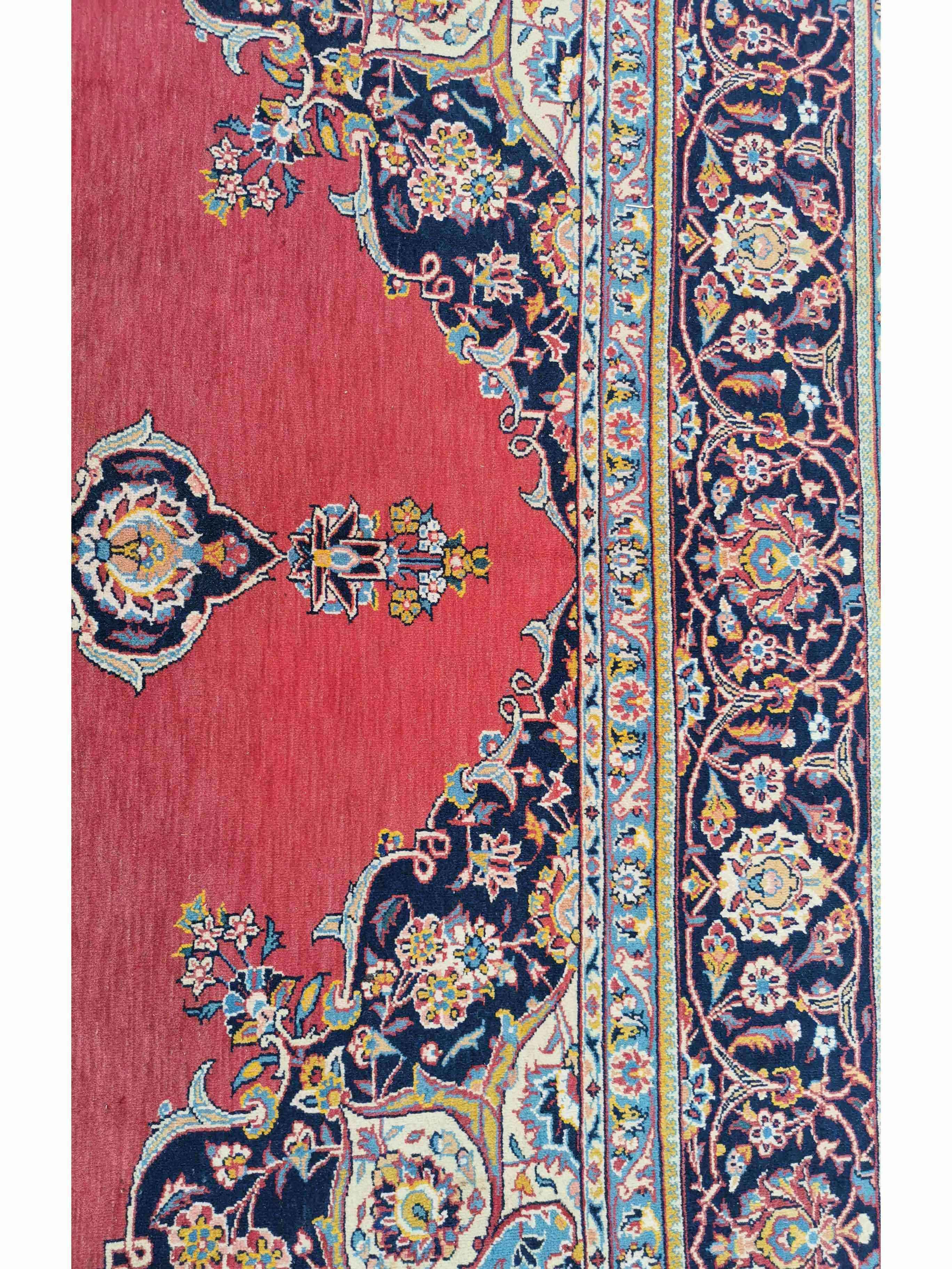 221 x 331 cm Antique Kashan Antique Red Rug - Rugmaster