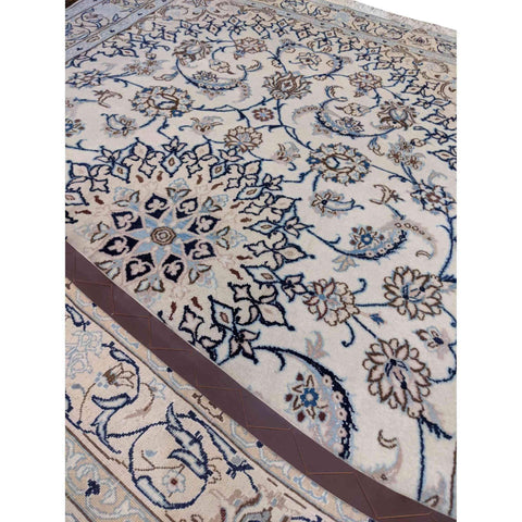 222 x 126 cm Nain Traditional White Rug - Rugmaster