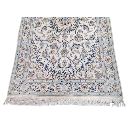 222 x 126 cm Nain Traditional White Rug - Rugoutlet