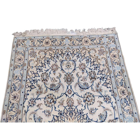 222 x 126 cm Nain Traditional White Rug - Rugoutlet