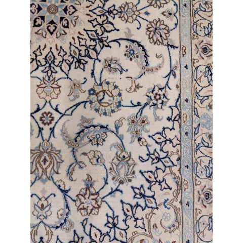 222 x 126 cm Nain Traditional White Rug - Rugoutlet