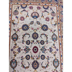 222 x 141 cm Fine Kashan Traditional White Rug - Rugoutlet