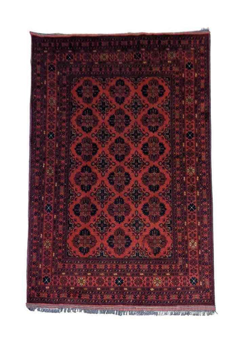 224 x 169 cm Afghan Khan Tribal Red Rug - Rugoutlet