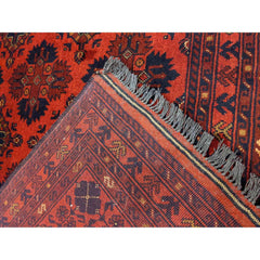 224 x 169 cm Afghan Khan Tribal Red Rug - Rugoutlet