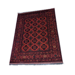 224 x 169 cm Afghan Khan Tribal Red Rug - Rugmaster