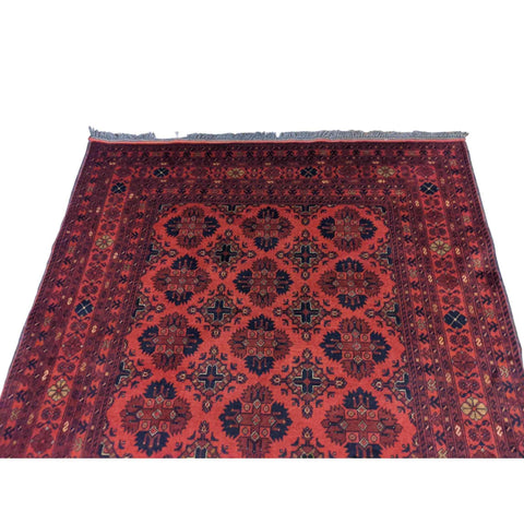 224 x 169 cm Afghan Khan Tribal Red Rug - Rugoutlet