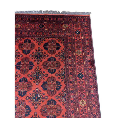 224 x 169 cm Afghan Khan Tribal Red Rug - Rugoutlet