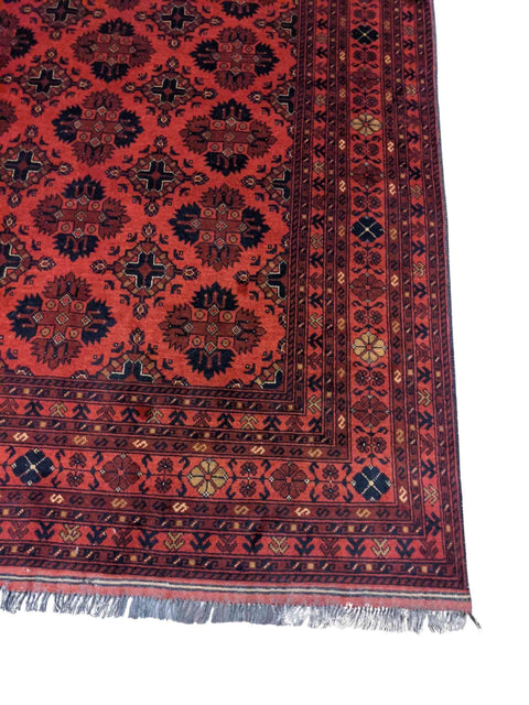 224 x 169 cm Afghan Khan Tribal Red Rug - Rugoutlet