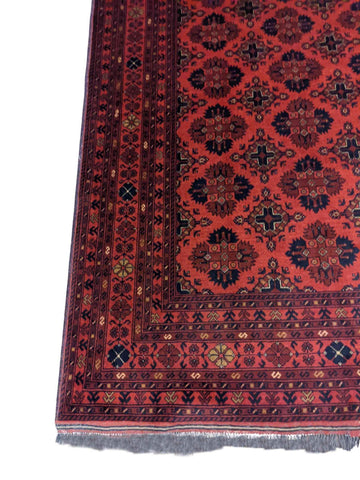224 x 169 cm Afghan Khan Tribal Red Rug - Rugoutlet