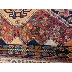 225 x 109 cm Shiraz Persian Qashqai Tribal Orange Rug - Rugmaster