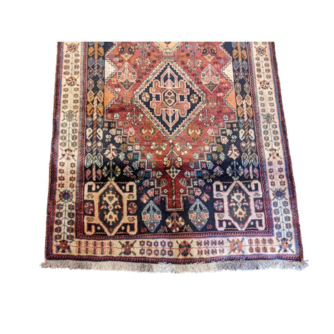 225 x 109 cm Shiraz Persian Qashqai Tribal Orange Rug - Rugmaster