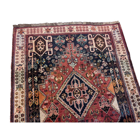 225 x 109 cm Shiraz Persian Qashqai Tribal Orange Rug - Rugmaster