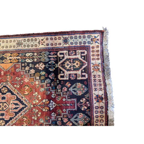 225 x 109 cm Shiraz Persian Qashqai Tribal Orange Rug - Rugmaster
