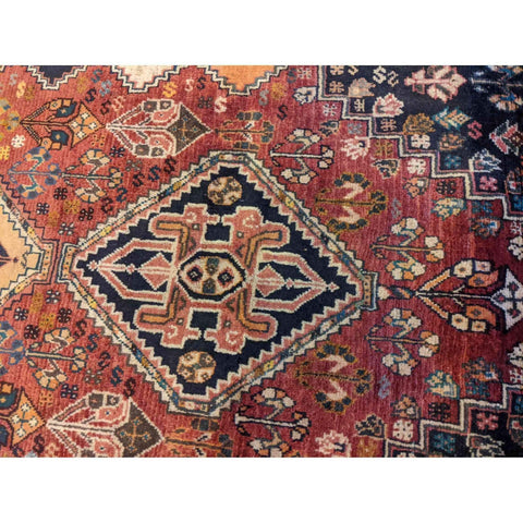 225 x 109 cm Shiraz Persian Qashqai Tribal Orange Rug - Rugmaster