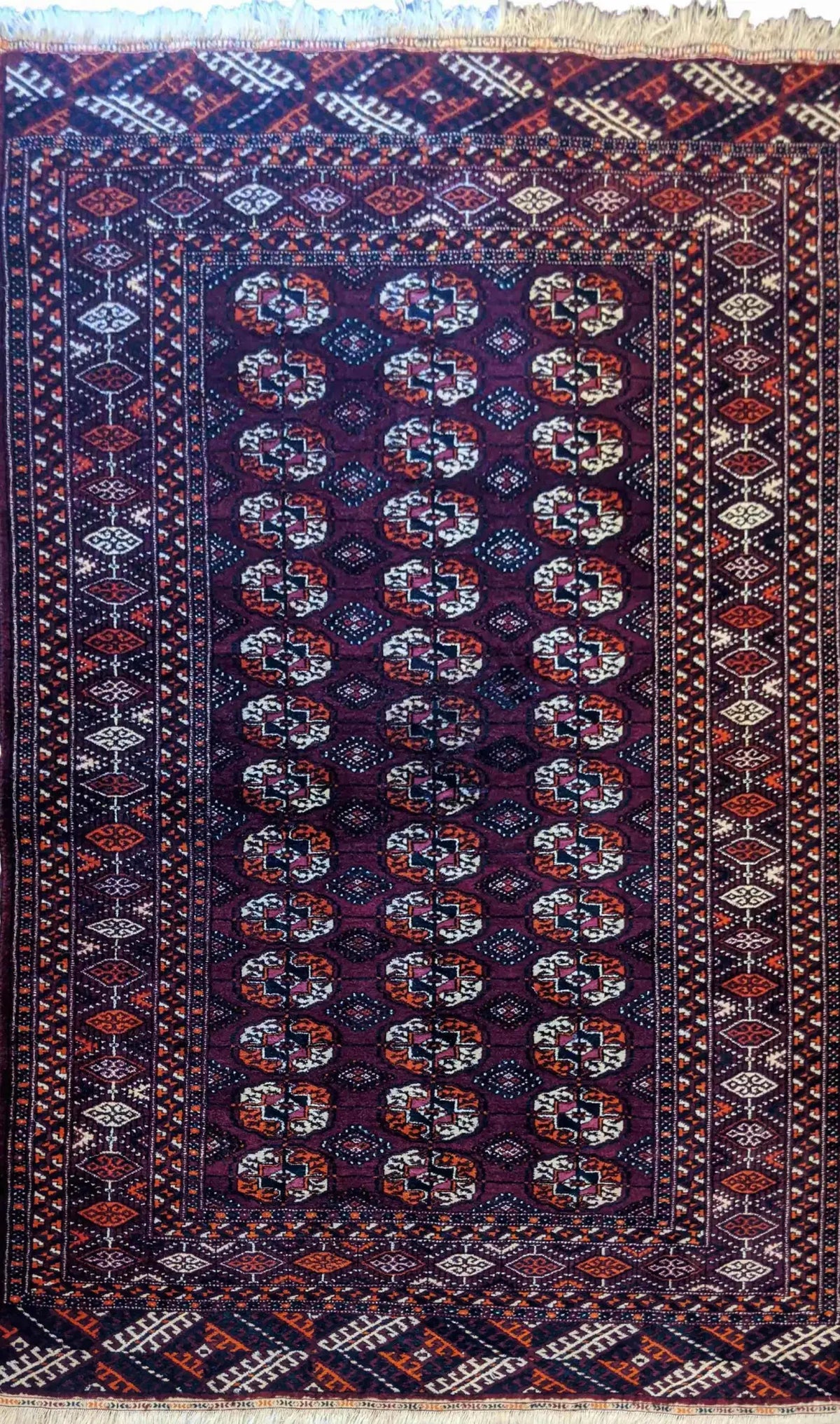 Pakistan Bukhara Wool Rug 225 x 113 cm (7.38 x 3.71 ft)