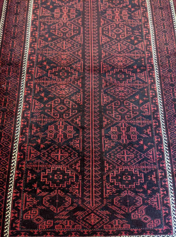 225 x 140 cm Persian Baluch Tribal Red Rug - Rugoutlet