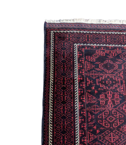 225 x 140 cm Persian Baluch Tribal Red Rug - Rugoutlet