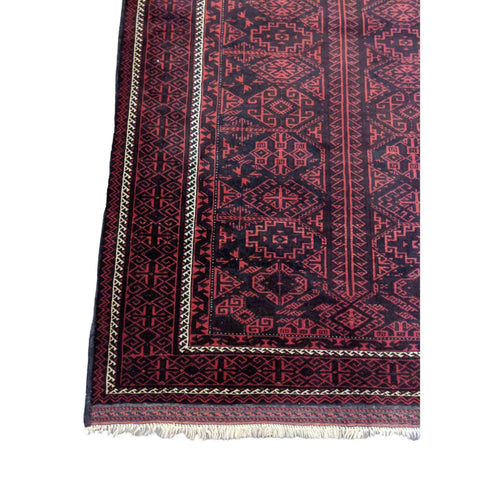 225 x 140 cm Persian Baluch Tribal Red Rug - Rugoutlet