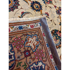 225 x 142 cm Fine Kashan Traditional Beige Rug - Rugmaster