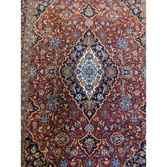 225 x 142 cm Kashan New wool Red Rug - Rugmaster