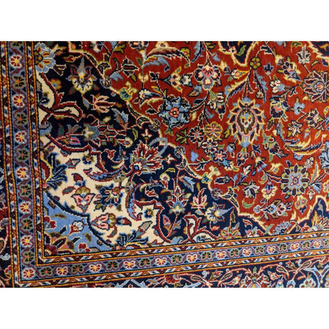 225 x 142 cm Kashan New wool Red Rug - Rugoutlet
